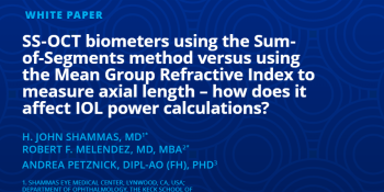 SS-OCT biometers using the Sum-of-Segments method versus using the Mean Group Refractive Index to measure axial length – how does it affect IOL power calculations?